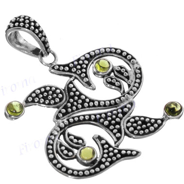1 3/4" 925 Silver Peridot Pendant