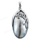 2 1/16" 925 Silver Nautilus Shell Blue Pendant