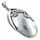 2 1/16" 925 Silver Nautilus Shell Blue Pendant