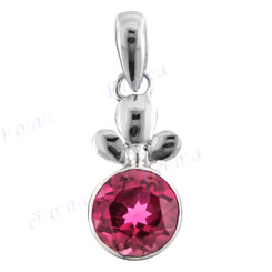 1 3/16" 925 Silver Labcreated Ruby Pendant
