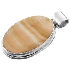 2 1/4" 925 Silver Mother Of Pearl Shell Pendant