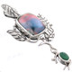 2 1/16" 925 Silver Emerald Grey Mabe Pearl Pendant