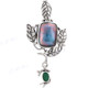 2 1/16" 925 Silver Emerald Grey Mabe Pearl Pendant