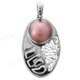1 3/4" 925 Silver Pink Mabe Pearl Pendant