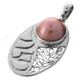 1 3/4" 925 Silver Pink Mabe Pearl Pendant