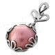 1 1/8" 925 Silver Pink Mabe Pearl Flower Pendant