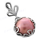1 1/8" 925 Silver Pink Mabe Pearl Flower Pendant
