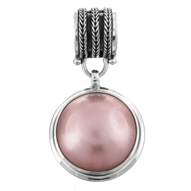 1 1/8" 925 Silver Pink Mabe Pearl Pendant