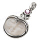 1 5/8" 925 Silver Amethyst Mother Of Pearl Shell Pendant