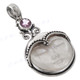 1 5/8" 925 Silver Amethyst Mother Of Pearl Shell Pendant