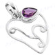 1 1/2" 925 Silver Amethyst Pendant