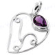 1 1/2" 925 Silver Amethyst Pendant