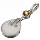 1 3/8" 925 Silver Mother Of Pearl Citrine Shell Pendant