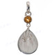 1 3/8" 925 Silver Mother Of Pearl Citrine Shell Pendant