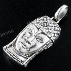 1 7/16" 925 Silver Face Buddha Pendant