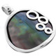 1 3/4" 925 Silver Black Pen Shell Iridescent Pendant