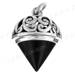 1 3/16" 925 Silver Onyx Pendant