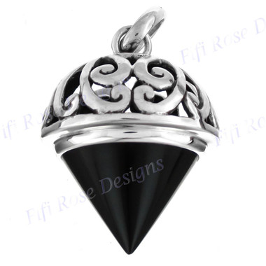 1 3/16" 925 Silver Onyx Pendant