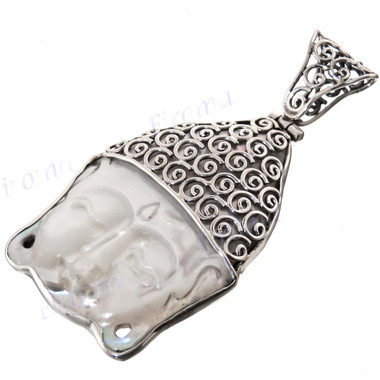 2 3/16" 925 Silver Mother Of Pearl Shell Pendant