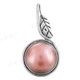 1 5/8" 925 Silver Pink Mabe Pearl Leaf Pendant