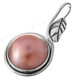 1 5/8" 925 Silver Pink Mabe Pearl Leaf Pendant