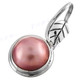 1 7/16" 925 Silver Pink Mabe Pearl Leaf Pendant