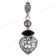 1 9/16" 925 Silver Onyx Freshwater Pearl Pendant