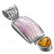 1 15/16" 925 Silver Turbo Shell Citrine Purple Pendant