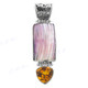 1 15/16" 925 Silver Turbo Shell Citrine Purple Pendant