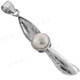 2 13/16" 925 Silver White Mabe Pearl Pendant