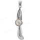 2 13/16" 925 Silver White Mabe Pearl Pendant
