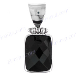 1" 925 Silver Onyx Pendant