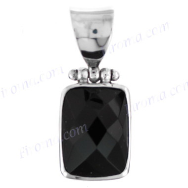 1" 925 Silver Onyx Pendant