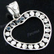 1 5/8" 925 Silver Heart Pendant