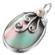 1 11/16" 925 Silver Blue Abalone Freshwater Shell Pendant