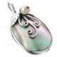 1 11/16" 925 Silver Blue Abalone Freshwater Shell Pendant