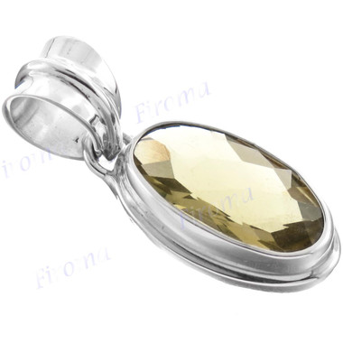 1 1/8" 925 Silver Lemon Quartz Pendant