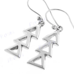 7/8" 925 Silver Handcrafted Silverwork Art French Wires Earrings