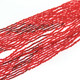 Glass Seed Beads 19" Coral Red Necklace