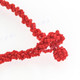 Glass Seed Beads 19" Coral Red Necklace