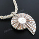 Glass Seed Beads Cone Shell Shiwa Eye 17" Beige Cream Necklace Pendant