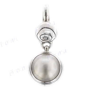 1 5/8" 925 Silver White Mabe Pearl Pendant