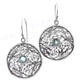 1" 925 Silver Blue Topaz Round French Wires Earrings