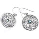 1" 925 Silver Blue Topaz Round French Wires Earrings