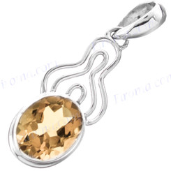 1 7/16" 925 Silver Citrine Pendant