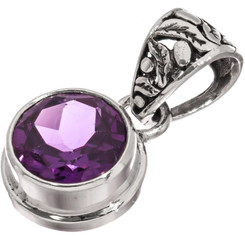 15/16" 925 Silver Amethyst Pendant