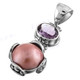 1 9/16" 925 Silver Pink Mabe Pearl Amethyst Pendant