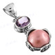 1 9/16" 925 Silver Pink Mabe Pearl Amethyst Pendant