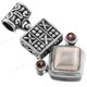 1 1/2" 925 Silver Garnet White Mabe Pearl Red Pendant