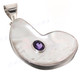 2 5/8" 925 Silver Amethyst Mother Of Pearl Shell Pendant